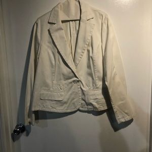 Women’s White Cotton Blazer
